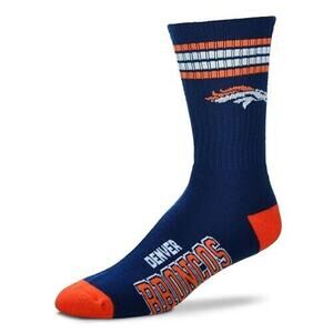 NFL Denver Broncos Socks Navy Sport Large Team Logo Arch Support